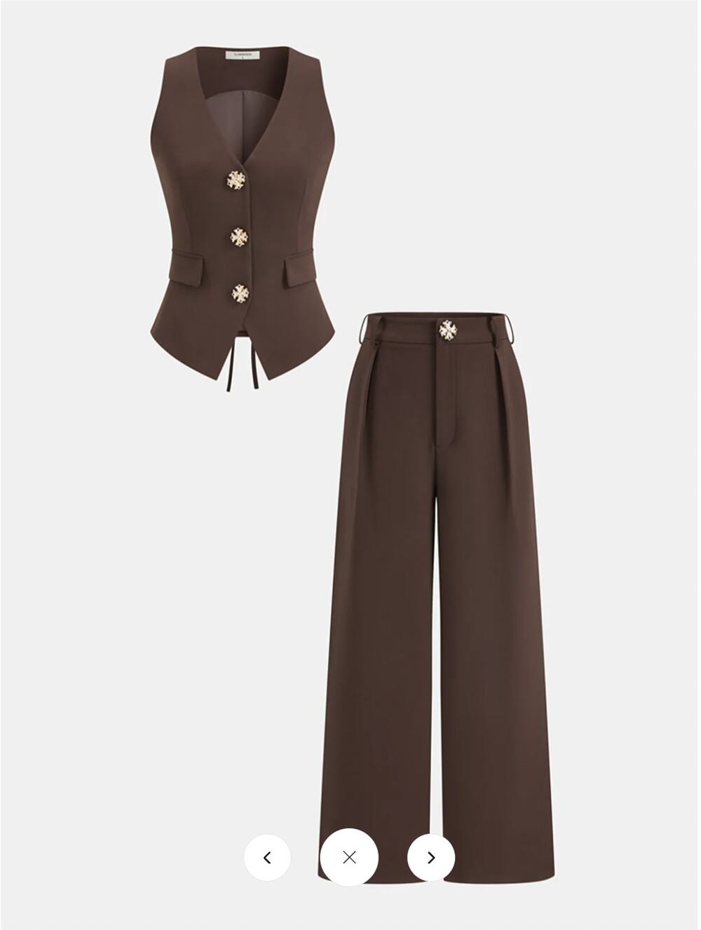 NWT Commense Sleeveless Vest & Wide Leg Pants SetSz